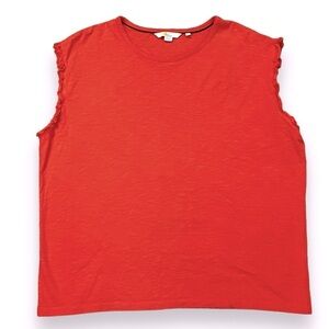 Boden Faye Tank Top 100% Cotton Jersey Knit Orange Classic Size 12